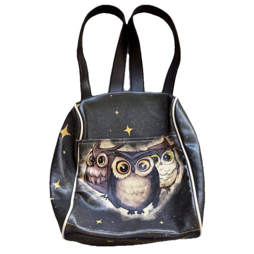 DOGO Vegan Women's Tidy Bag - Owls Family Backpack Artsy Novelty Art To Wear - Picture 5 of 5